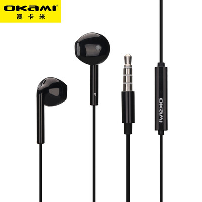 

Okami line control headset half-in-ear universal Android support sing karaoke subwoofer wire headset