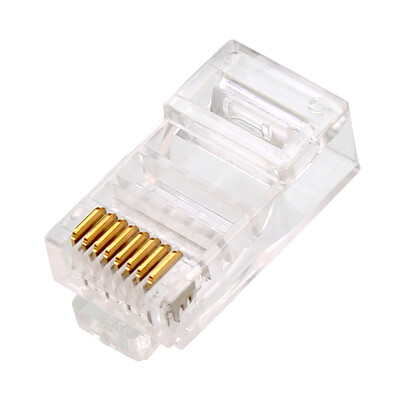 

SANTO 9990 Super five unshielded 1U gold-plated RJ45 network crystal head 8P8C Gigabit computer cable Cat5e class connector strong transmission