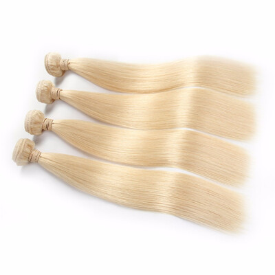 

HCDIVA 613 Blonde Virgin Hair Straight 4 Bundles Lot Light Blonde Brazilian Virgin Hair Straight Human Hair Extensions HCDIVA