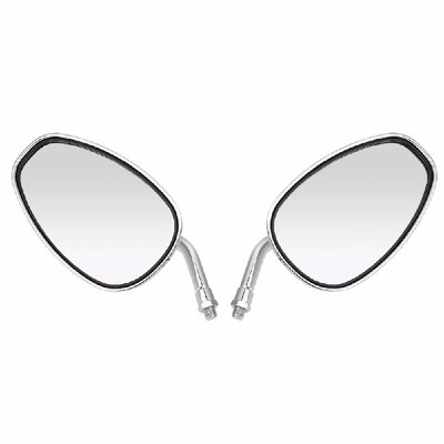 

KKmoon Pair Motorcycle Rear View Mirrors Universal Chrome Oval 10mm Thread