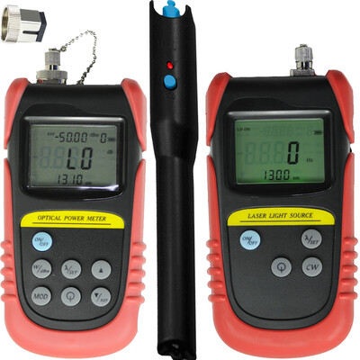 

Handheld Min Fiber Optical Power Meter-50dB to 26dB 850nm1300nm Wavelength Optical Laser Source 10mw Visual Fault Locator