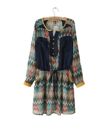 

New Women's Retro Pattern Sexy Style Chiffon Ladies Club Party Evening Dress