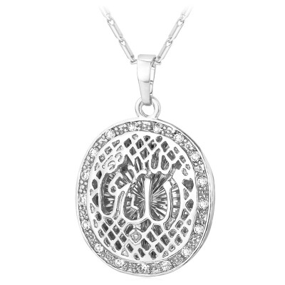 

Classic Muslim Jewelry 2015 18K Real Gold/Platinum Plated Rhinestone Hollow Allah Necklace Pendant For Women/Men Jewelry