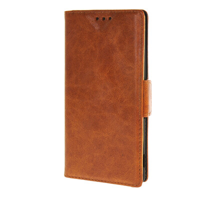 

MOONCASE Case for Sony Xperia M4 Aqua Case Wallet Card Slot with Kickstand Flip Leather Back Case Cover Brown