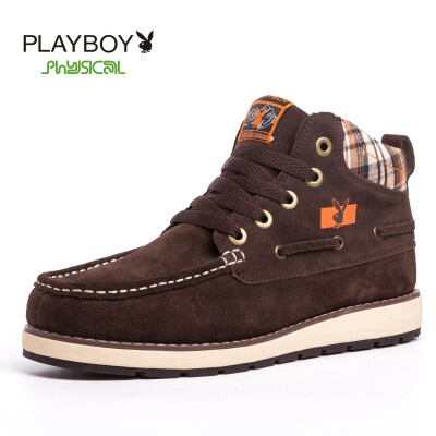 

PLAYBOY brand England styleFashionableMiddle-top bootsLacingWorkThermalHigh-topSnow bootsMens shoes