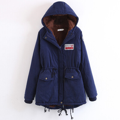 

Plus Size  Parkas Winter Warm Cotton Women Jacket Thick Hooded Outwear Medium-Long Style Lady Parka