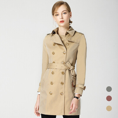 

2018 Autumn New Brand Women Trench Coat Long Windbreaker Europe America Fashion Trend Double-Breasted Slim Long Trench
