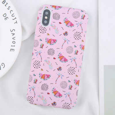 

Green Leaf Print Phone Case For iPhone 8 7 6 6S Plus X Colorful Flower Leaves Pattern Cases Hard PC