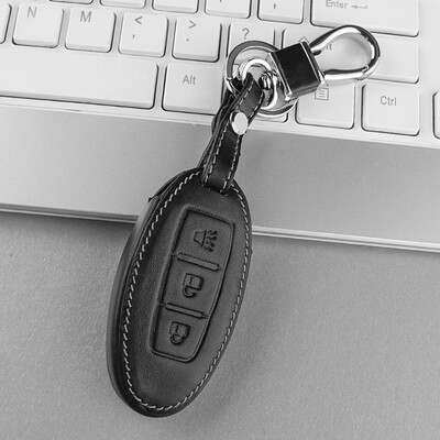 

Huafu Ford Key Bag Folding Three Buttons Black Ford Maverick Mondeo Winning Leather Key Holder