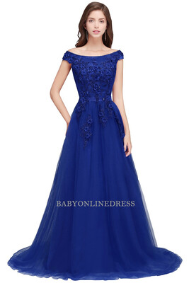

Long Evening Dresses 3D Flower Beading Elegant Formal Gowns Evening Party Dresses 2018