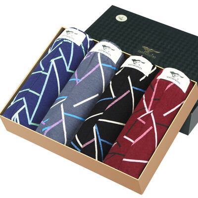 

Seven wolves men &39s underwear male flat pants cotton waist printing comfortable breathable four - leggings 4 boxed