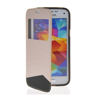 

MOONCASE View Window Leather Side Flip Wallet Card Slot Pouch Stand Soft Shell Back чехол для Samsung Galaxy S5 Mini Brown