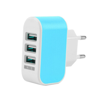 

Triple USB Port Wall Home Travel AC Power Charger Adapter 3.1A EU Plug