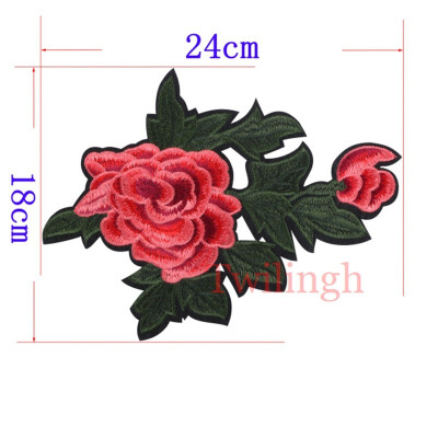 

1 Pcs Badge Flower Patches Iron Sew-on Rose Embroidery Motif Applique Garment Children Women DIY Clothes Sticker Wedding Party