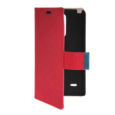 

MOONCASE Slim Leather Side Flip Wallet Card Slot Pouch with Kickstand Shell Back чехол для LG G3 Stylus / D690 Red