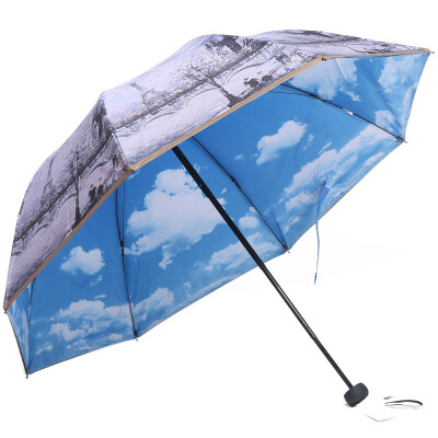 

[Jingdong Supermarket] Paradise umbrella (UPF50 +) double fabric creative three fold sun umbrella sunny umbrella 31807E S