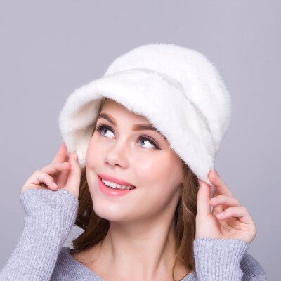 

Autumn&winter female street fashion warm hat natural mink fur size adjustable hand-made 2018 new discount free shipping