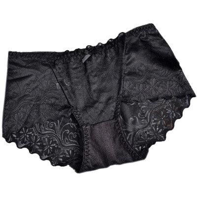 

Seamless lace mid-rise womens underwear sexy elegant brushed cotton womens triangle briefs