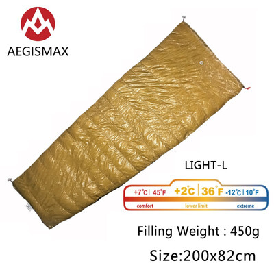 

AEGISMAX Outdoor Camping LIGHT Goose Down Envelope Sleeping Bag Three-Season Down Lengthened Adult Nylon Spring Sleeping Bag