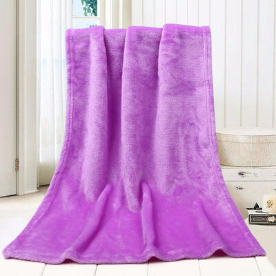 

Home Blanket 5070cm Fashion Solid Soft Throw Kids Blanket Warm Coral Plaid Blankets Flannel