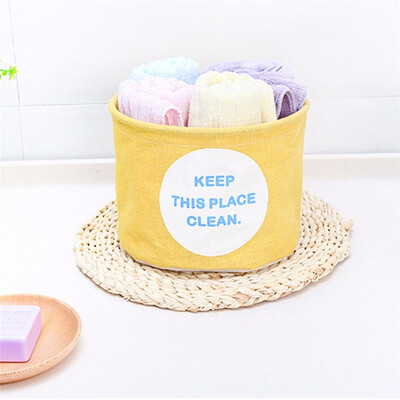 

Cotton Linen Storage Basket Sundries Storage Organizer Desktop Storage Basket