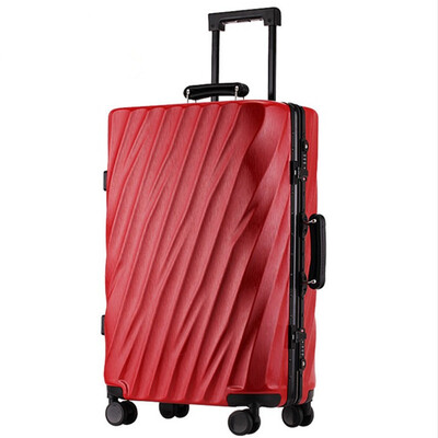 

202428 inch Aluminum Frame Rolling Luggage Bag Full Metal Travel Suitcase Luxury Brand Business Brushed Metal PC Trolley Bags