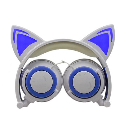 

New baby cartoon cat ear headwear folding mobile phone music headset