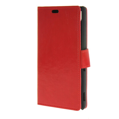 

MOONCASE Smooth PU Leather Flip Wallet Card Slot Bracket Back чехол для Sony Xperia M4 AQUA Red