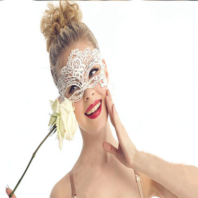 

mymei Elegant Sexy Eye Mask Stunning Venetian Masquerade Party Opera Fancy White