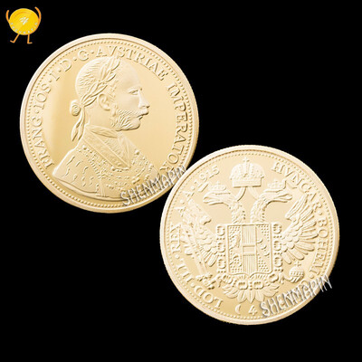 

1915 Austro-Hungarian Empire King Francis Joseph commemorative coin gold-plated metal copy coin collection