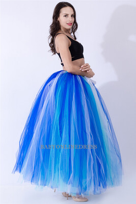 

High Quality 3 Layers 100cm Summer Long Tulle Skirt Fashion Pleated TUTU Skirts Womens Lolita Petticoat Bridesmaids