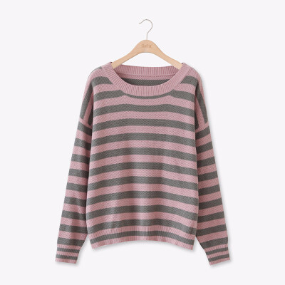 

women designer sweater knitted female 2018 autumn fashionable womens tops loose stripe pullover