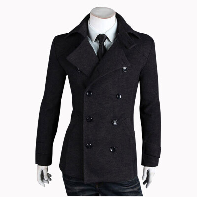 

Zogaa New Mens Wool Coat Autumn And Winter Double-breast Casual