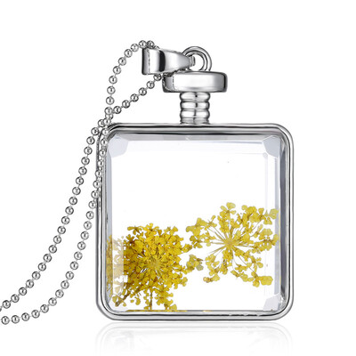 

Aiyaya Fashion Jewelry Small Dry Yellow Flower Crystal Pendant Necklaces Chain