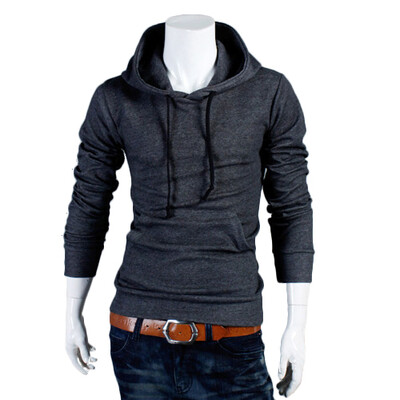 

CT&HF Men Leisure Fashion Fleece Temperament Elegant Pure Color Fleece Korean Men Long Sleeve Pullover Thick Cotton Fleece