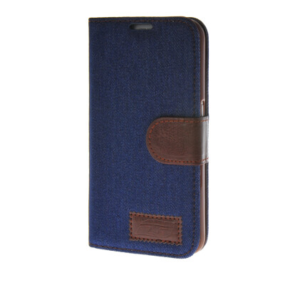 

MOONCASE Cowboy tannins Leather Side Flip Wallet Card Holder Stand Pouch Case Cover for Samsung Galaxy S6 Dark Blue