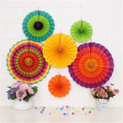 

Birthday party decoration paper fan flower set background wall shopping mall DIY ornaments wedding room window decorative fans