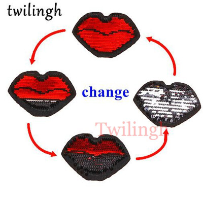 

twilingh 1pc Patch Reversible Change Color Sequins Patches DIY Sew On Patches For Clothes Applique Clothing Decoration