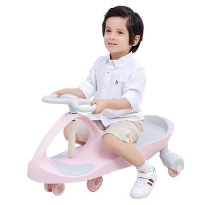 

Beiens beiens childrens toys baby toys sliding yo car shock absorbers flash mute wheel children twist swing car 806 pink