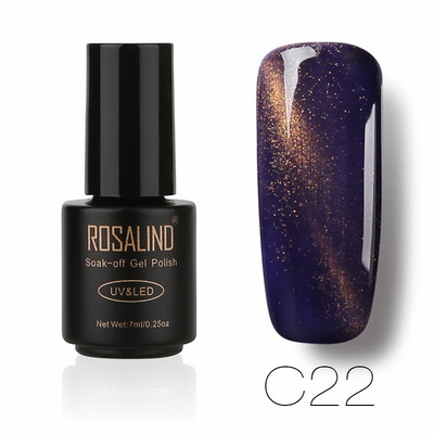 

ROSALIND Gel 1S 7ML Black Bottle 3D Cat Eyes Magnet Nail Gel Polish Effect C01-30 UV LED With Powder Glitter Nail Art