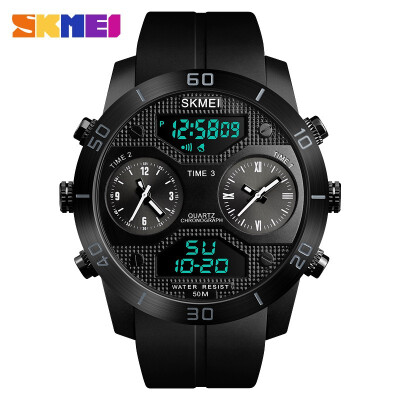 

SKMEI 1355 New For Men Watch with Double Scoreboard 3 Countdown Time 50 m Waterproof Watch Relogio Masculino Outdoor Sports Watch