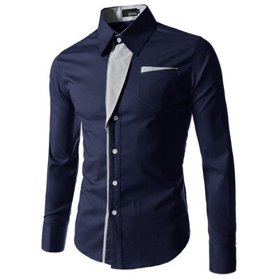 

Zogaa Men's Shirt Stripes Patch