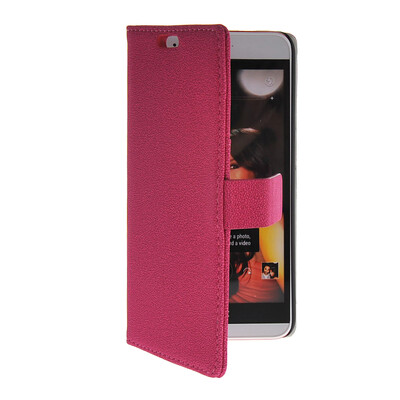 

MOONCASE Slim Leather Side Flip Wallet Card Slot Pouch with Kickstand Shell Back чехол для HTC Desire Eye Hot pink