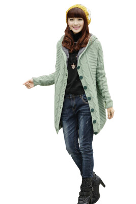 

Fashion Women winter Lady fleece Cardigan Knitwear Long Sweater Outerwear Coat