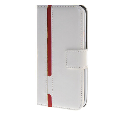 

MOONCASE Senior Leather Flip Wallet Card Slot Bracket Back чехол для Cover Samsung Galaxy S6 Edge белый