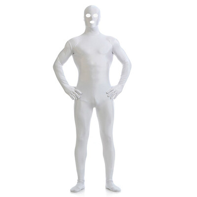 

Mens Open Eyes&Mouth Zentai Full Bodysuit Custom Made Back Zipper Tights Suit Mens Fancy Full Bodysuit Halloween Costumes