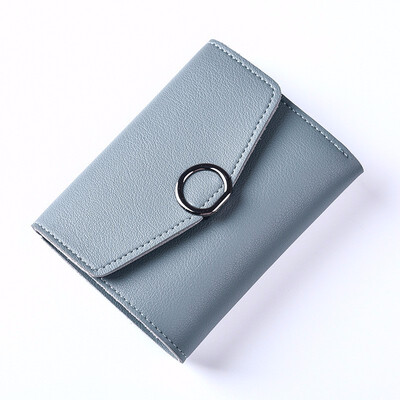 

Ladies purse female short Korean Edition round buckle Student Wallet simple large capacity little clear novice bag