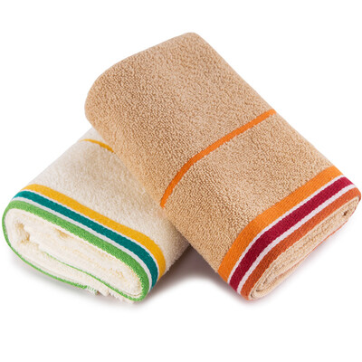 

Sanli towel home textile cotton color satin contrast color large towel 1 loaded adult household wash towel soft absorbent cleansing towel 34×72cm khaki
