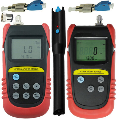 

-70dB to 6dB Optical Power Meter 850nm1300nm Optical laser light source 5mw fiber visual fault locator 2 FC to LC adapter