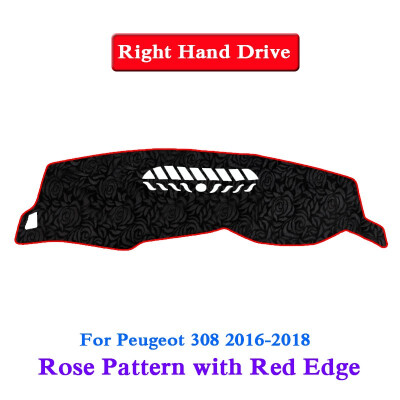 

Car Styling Dashboard Protective Mat Shade Cushion Cover Pad Rose Pattern Carpet For Peugeot 308 2012-2018 LHD&RHD Anti-Slip Mat